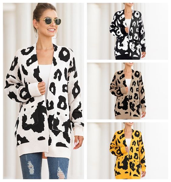 spot sweaters european autumn winter explosion models long double pocket leopard cardigan sweater support mixed batch, White;black
spot sweaters european autumn winter explosion models long double pocket leopard cardigan sweater support mixed batch, White;black