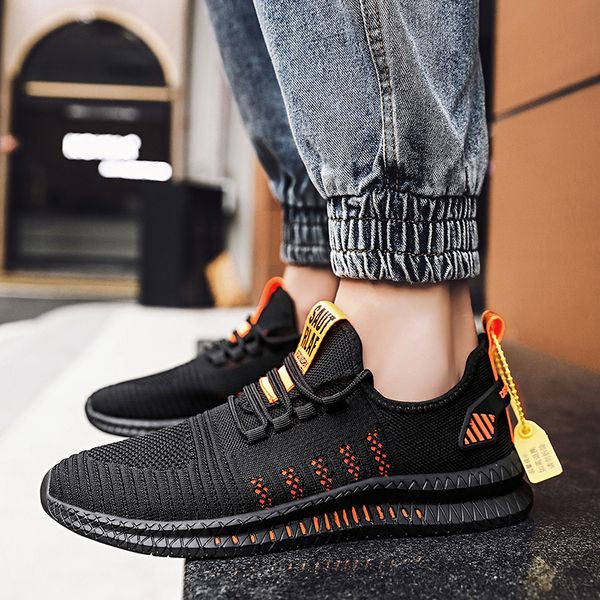 men casual shoes breathable flying woven lace-up lightweight comfortable walking tide shoes non-slip couple, Black
men casual shoes breathable flying woven lace-up lightweight comfortable walking tide shoes non-slip couple, Black