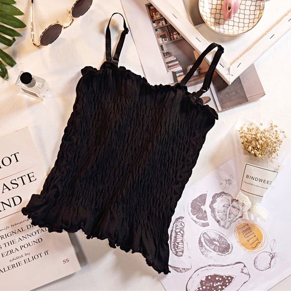 2019 women knitted camis button basic square collar camisole new knit crop summer, White;black
2019 women knitted camis button basic square collar camisole new knit crop summer, White;black