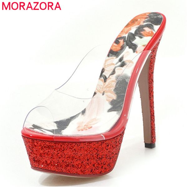 morazora 2019 women sandals peep toe high heels shoes female pvc transparent platform footwear party wedding shoes woman, Black
morazora 2019 women sandals peep toe high heels shoes female pvc transparent platform footwear party wedding shoes woman, Black