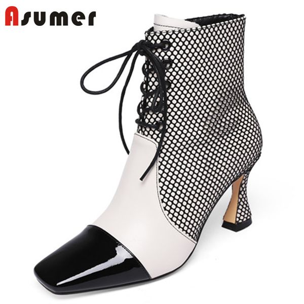 asumer 2020 genuine leather ankle boots women mixed colors square toe brand high heel party wedding shoes ladies, Black
asumer 2020 genuine leather ankle boots women mixed colors square toe brand high heel party wedding shoes ladies, Black
