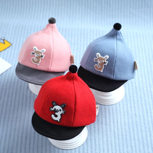 baby hat spring and autumn 0-6 months cute boy cap, Yellow