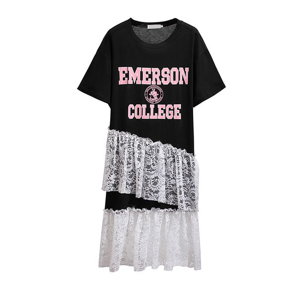 2020 sunmer lace patchwork dress large plus size letter prinshirt dress sport fashion casual loose clothes women big, Black;gray
2020 sunmer lace patchwork dress large plus size letter prinshirt dress sport fashion casual loose clothes women big, Black;gray