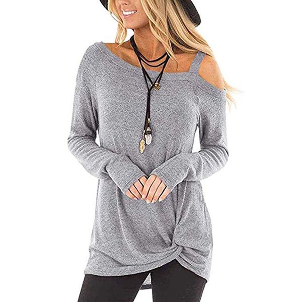 vetement femme 2019 womens clothes casual soft long sleeves o neck knot side clothe t-shirt clothes elbise camiseta feminina, White
vetement femme 2019 womens clothes casual soft long sleeves o neck knot side clothe t-shirt clothes elbise camiseta feminina, White