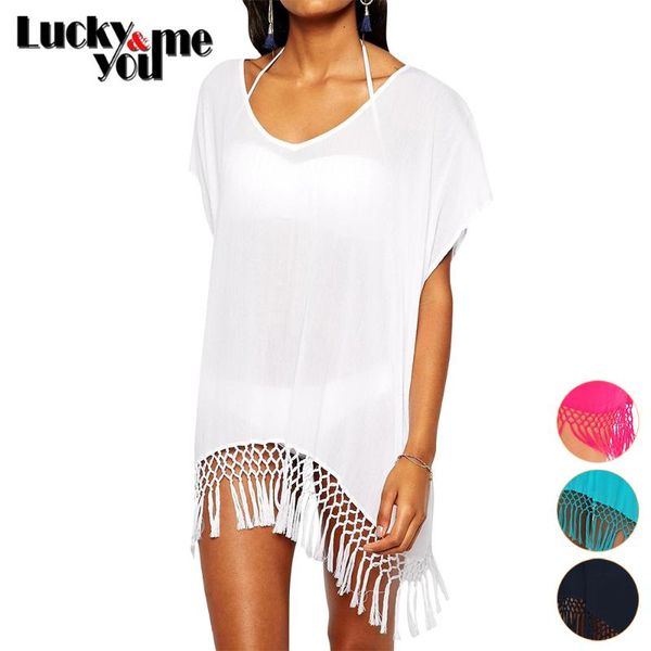 2020 new arrive summer women white chiffon tassel bikini cover up swimwear female sheer beachwear dresses big size pullover
2020 new arrive summer women white chiffon tassel bikini cover up swimwear female sheer beachwear dresses big size pullover