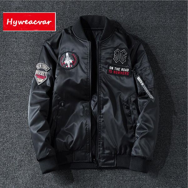 hyweacvar men's double-sided ma-1 bomber jacket autumn winter warm straight flight jacket pilot coat, Black;brown
hyweacvar men's double-sided ma-1 bomber jacket autumn winter warm straight flight jacket pilot coat, Black;brown