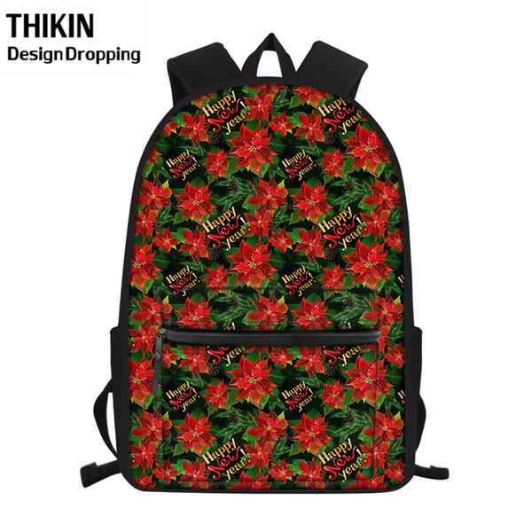 thikin 2020 vintage red women backpack poinsettia floral printing teenager school bookbag for teen girls travel plecak damski 
thikin 2020 vintage red women backpack poinsettia floral printing teenager school bookbag for teen girls travel plecak damski