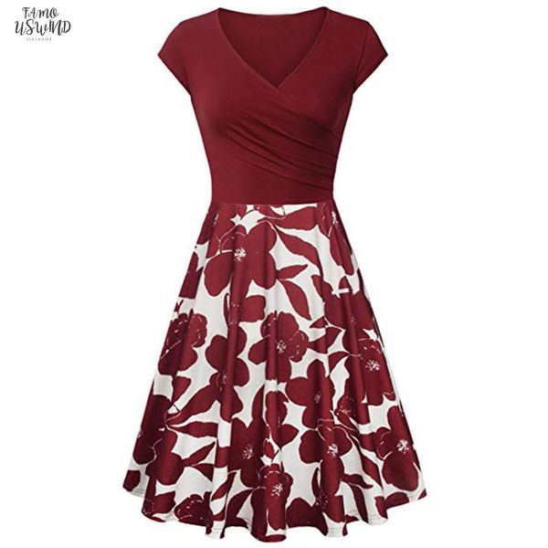 womens dress summer 2020 short sleeve cross v neck casual dresses vintage elegant flared a line sundress dress female, Black;gray
womens dress summer 2020 short sleeve cross v neck casual dresses vintage elegant flared a line sundress dress female, Black;gray
