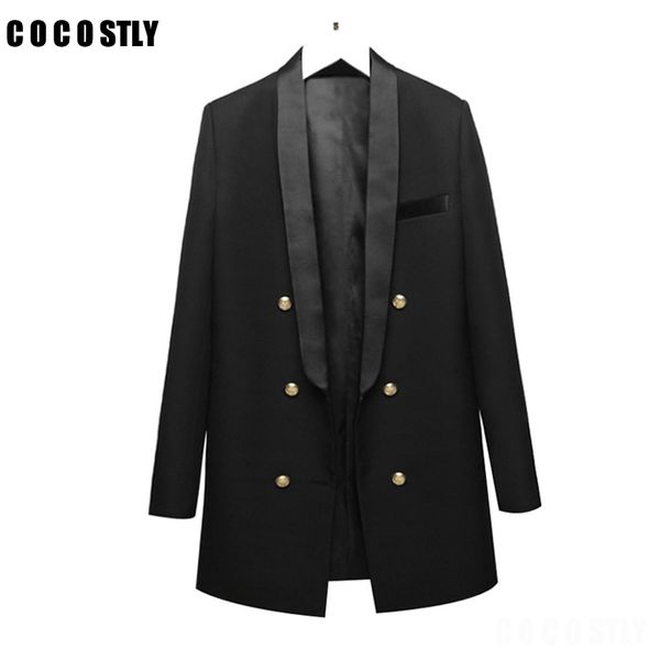 autumn blazer coat female formal workwear office lady solid blazers women's double breasted notched long jacket suit, White;black
autumn blazer coat female formal workwear office lady solid blazers women's double breasted notched long jacket suit, White;black
