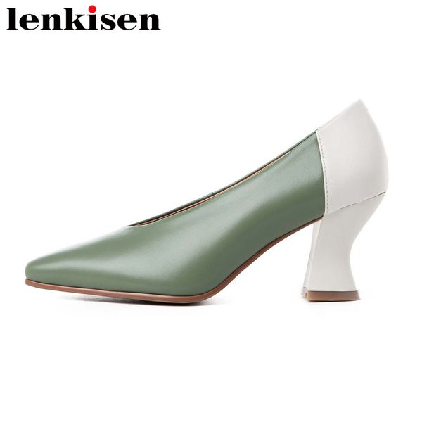 lenkisen mixed color full grain leather small square toe high heels shoes women elegant lady pumps l07, Black
lenkisen mixed color full grain leather small square toe high heels shoes women elegant lady pumps l07, Black