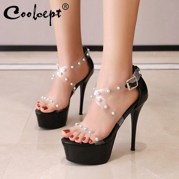 coolcept summer shoes women platform sandals stiletto heel open toe pu leather zipper rivets party sandals footwear size 33-43, Black
coolcept summer shoes women platform sandals stiletto heel open toe pu leather zipper rivets party sandals footwear size 33-43, Black
