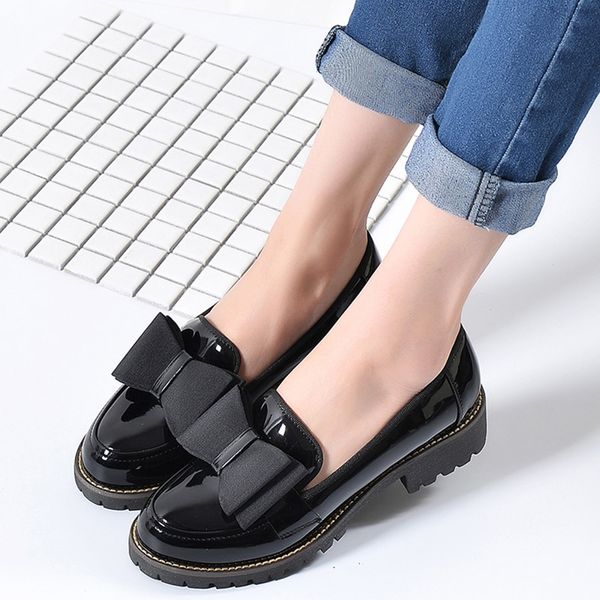 patent leather casual chunky heel slip on britsh plus size female footwear dropshipping women shoes bowtie platform low heels, Black
patent leather casual chunky heel slip on britsh plus size female footwear dropshipping women shoes bowtie platform low heels, Black