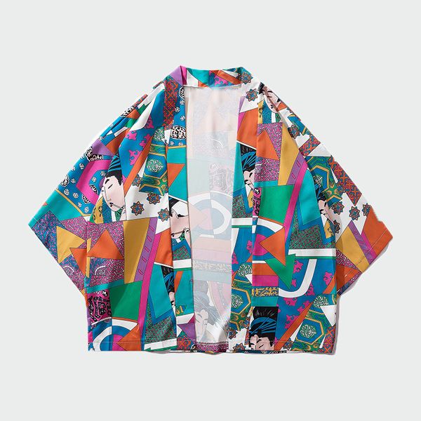 2019 new men japanese style geisha geometric printed cardigan kimono jacket fashion streetwear hip hop male coat tracksuit ml306, Tan;black
2019 new men japanese style geisha geometric printed cardigan kimono jacket fashion streetwear hip hop male coat tracksuit ml306, Tan;black