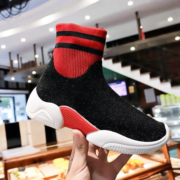 2019 autumn new deluxe fashion burst knitted stretch socks boots women's shoes gao gang students leisure shoes, Black
2019 autumn new deluxe fashion burst knitted stretch socks boots women's shoes gao gang students leisure shoes, Black