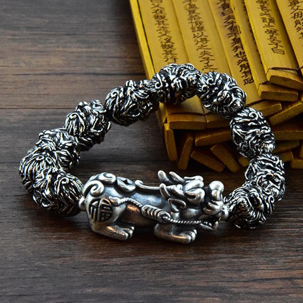 

buddha bracelet beads bracelets for men monkey king beaded bracelet with pixiu charm personalized lucky jewelry, Black
