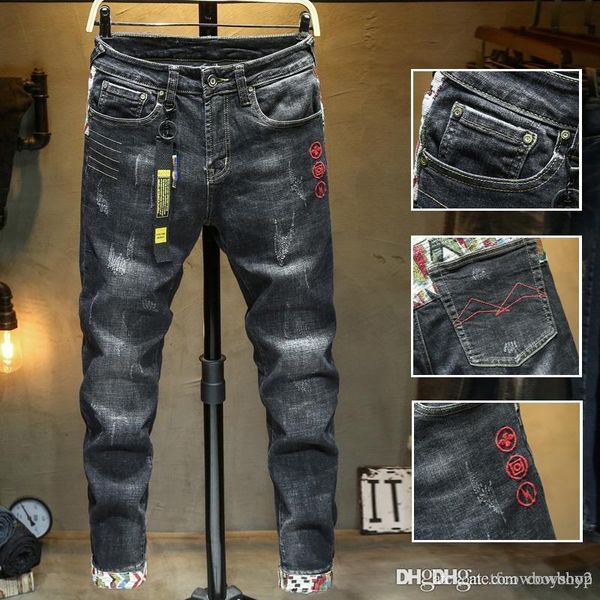 new mens distressed ripped biker jeans slim fit motorcycle biker denim for men fashion designer jeans 2020 skinny luxury jeans, Blue
new mens distressed ripped biker jeans slim fit motorcycle biker denim for men fashion designer jeans 2020 skinny luxury jeans, Blue