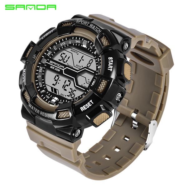 sanda brand mens sports watches outdoor camping army watch for men alarm chronograph digital clock waterproof erkek kol saat 378, Slivery;brown
sanda brand mens sports watches outdoor camping army watch for men alarm chronograph digital clock waterproof erkek kol saat 378, Slivery;brown