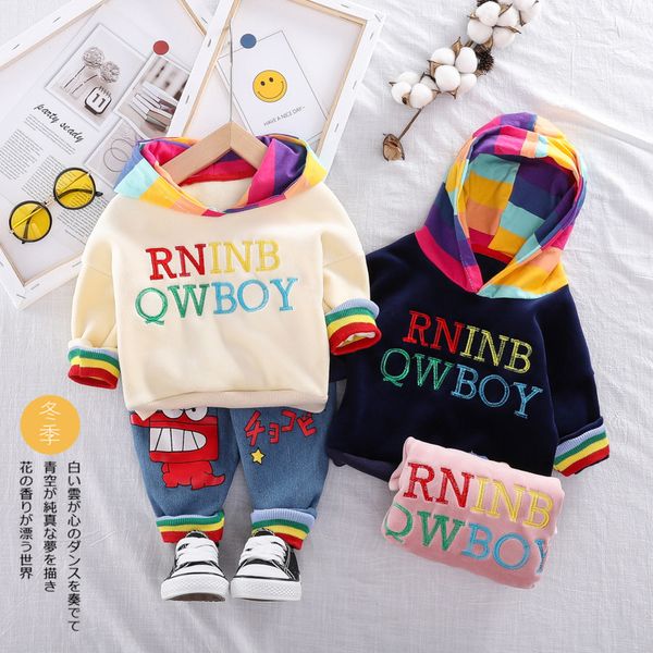 hylkidhuose 2019 autumn baby girls boys clothing sets toddler infant clothes suits plush hooded pants child kids costume t200526, White
hylkidhuose 2019 autumn baby girls boys clothing sets toddler infant clothes suits plush hooded pants child kids costume t200526, White