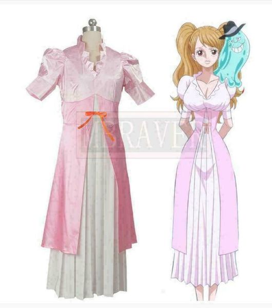 anime one piece charlotte pudding cosplay costume halloween: ing, Black;red