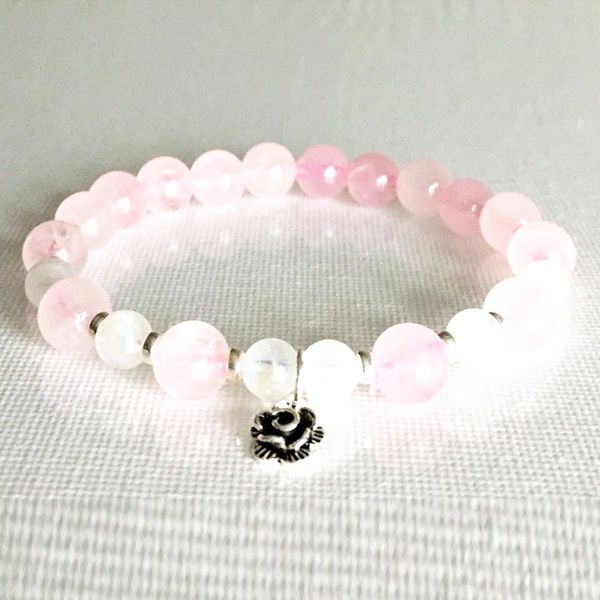 wholesale 6 mm moonstone rose flower charm bracelet womens heart chakra bead energy bracelet trendy crystals healing, Golden;silver
wholesale 6 mm moonstone rose flower charm bracelet womens heart chakra bead energy bracelet trendy crystals healing, Golden;silver