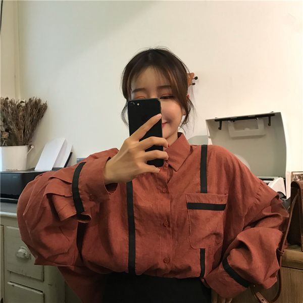 3 colors 2019 spring and autumn color patchwork shirts womens long sleeve blouses womens outwear (kl6353, White
3 colors 2019 spring and autumn color patchwork shirts womens long sleeve blouses womens outwear (kl6353, White