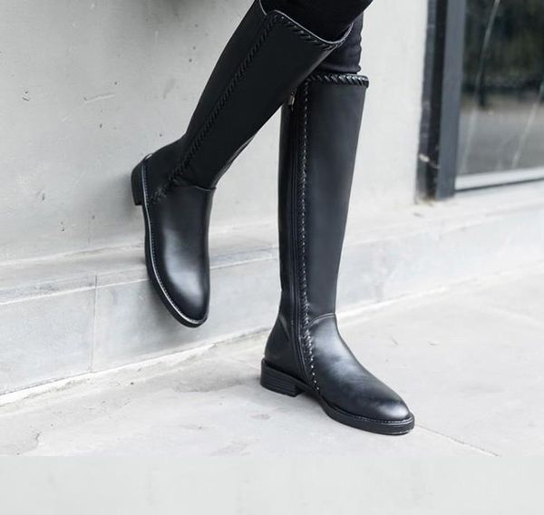 2019 winter boots children's leather boots but knee leather high low heel thin plus cashmere, Black
2019 winter boots children's leather boots but knee leather high low heel thin plus cashmere, Black