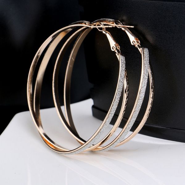 5 6cm frosted earrings european and american style punk girl geometric cross double ear rings, Golden
5 6cm frosted earrings european and american style punk girl geometric cross double ear rings, Golden