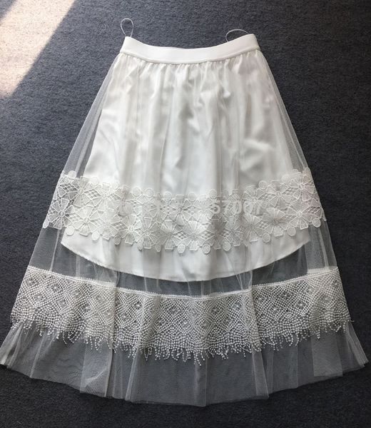 latest elastic high waist white lace mesh patchwork midi skirt - 2019ss ladies hollow out skirt, Black
latest elastic high waist white lace mesh patchwork midi skirt - 2019ss ladies hollow out skirt, Black