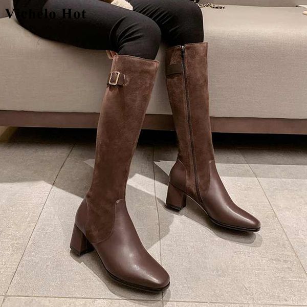 vichelo genuine leather square toe elegant ladies daily wear high heels buckle straps winter fashion thigh high boots l16, Black
vichelo genuine leather square toe elegant ladies daily wear high heels buckle straps winter fashion thigh high boots l16, Black