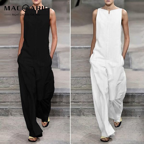 macvaril women white/black fashion sleeveless jumpsuits summer solid color pocket loose rompers fashion lady office overalls, Black;white
macvaril women white/black fashion sleeveless jumpsuits summer solid color pocket loose rompers fashion lady office overalls, Black;white