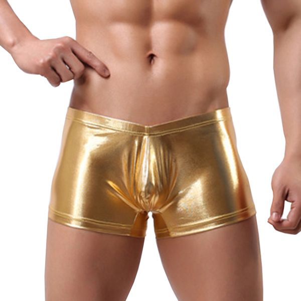4 color new metallic mens boxer shorts pvc leather shiny male underwear high elastic cool shorts trunk, Black;white
4 color new metallic mens boxer shorts pvc leather shiny male underwear high elastic cool shorts trunk, Black;white