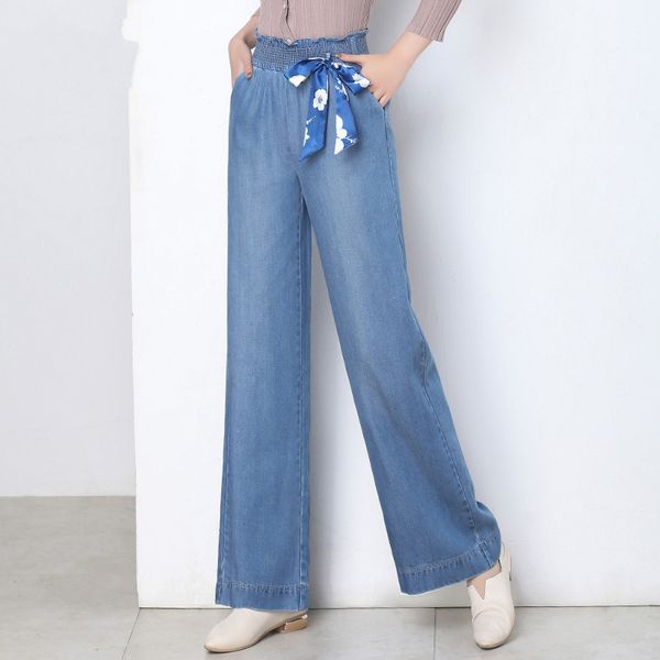 new product promotion denim wide leg pants female spring and autumn elastic waist large size loose fall straight pants trousers, Blue
new product promotion denim wide leg pants female spring and autumn elastic waist large size loose fall straight pants trousers, Blue