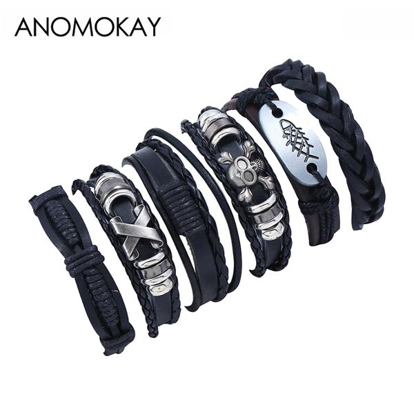 6 pcs/set antique silver skull fish carving strap bracelet vintage punk style leather strap bracelets bangles jewelry, Golden;silver
6 pcs/set antique silver skull fish carving strap bracelet vintage punk style leather strap bracelets bangles jewelry, Golden;silver