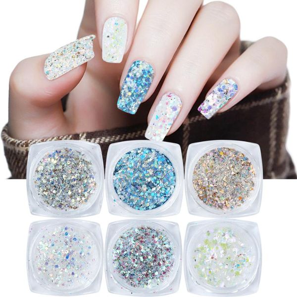 6pcs round shiny flake nail art glitter chrome mermaid powder sequins for nail dip holographic pigment decora manicure le1539-18, Silver;gold
6pcs round shiny flake nail art glitter chrome mermaid powder sequins for nail dip holographic pigment decora manicure le1539-18, Silver;gold
