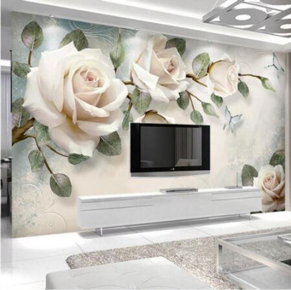 3d custom modern p wallpaper mural painting white rose flowers for living room bedroom tv background floral home decor paper
3d custom modern p wallpaper mural painting white rose flowers for living room bedroom tv background floral home decor paper