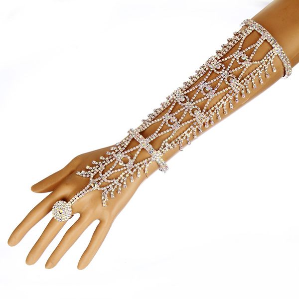 women rhinestone slave bracelet with ring hand chain cuff wedding bridal celebrity trendy belly dancer jewelry, Black;red
women rhinestone slave bracelet with ring hand chain cuff wedding bridal celebrity trendy belly dancer jewelry, Black;red