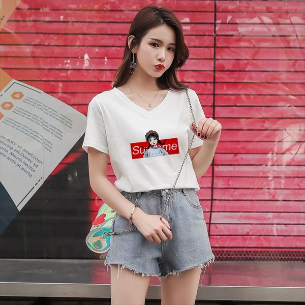 pure cotton t- short-sleeved t-shirt women's loose clothing base shirt 2020 thin cotton v-neck, White
pure cotton t- short-sleeved t-shirt women's loose clothing base shirt 2020 thin cotton v-neck, White