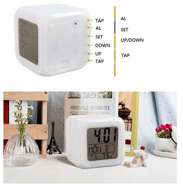 led alarm clock 7 colors changing digital desk gadget digital alarm night glowing cube clock home
led alarm clock 7 colors changing digital desk gadget digital alarm night glowing cube clock home