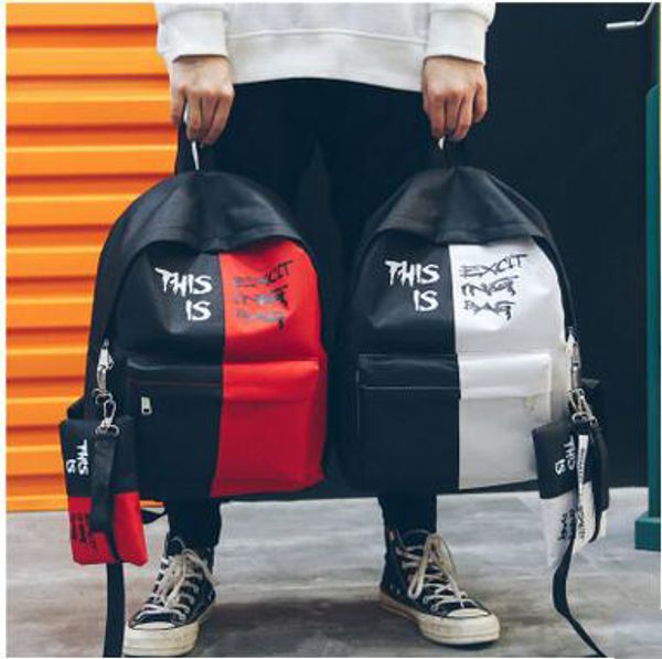 vogue casual contrast color backpack student cool street style canvas backpack letter printed school bag with pencil bag
vogue casual contrast color backpack student cool street style canvas backpack letter printed school bag with pencil bag