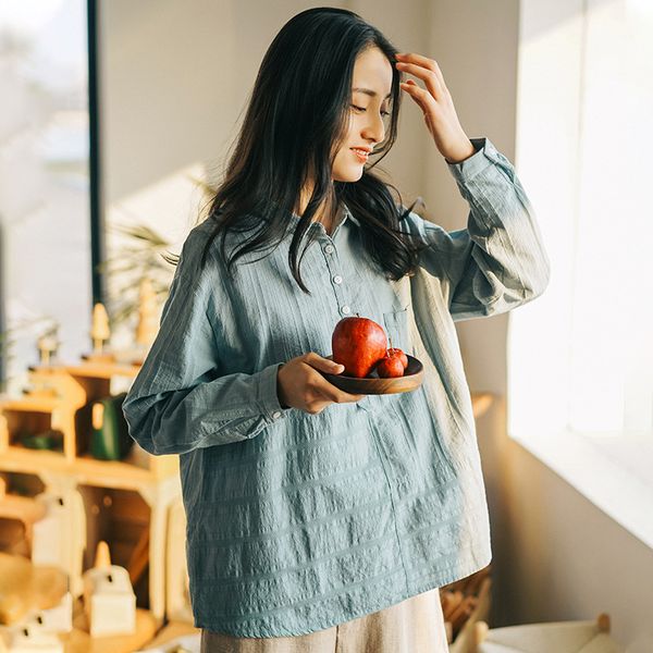 johnature women cotton shirts and blouses casual 2020 spring new loose solid color women clothing patchwork shirts, White
johnature women cotton shirts and blouses casual 2020 spring new loose solid color women clothing patchwork shirts, White
