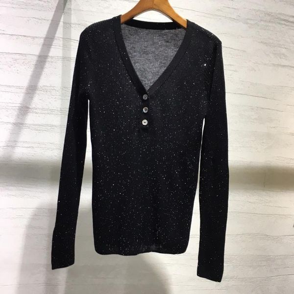 2019 новая женская мода с длинным рукавом сексуальная повседневная v-образным вырезом блестками низ топ 1203, White;black 
2019 новая женская мода с длинным рукавом сексуальная повседневная v-образным вырезом блестками низ топ 1203, White;black