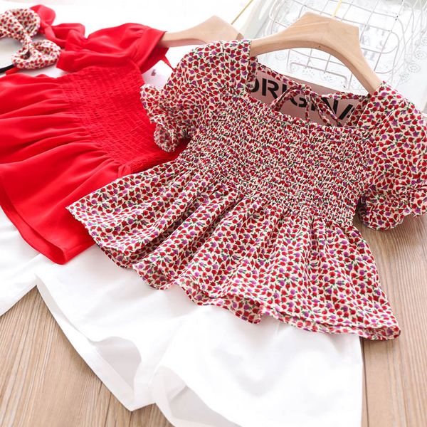 2020 summer girls sets t shirt and shorts with headband children's clothing wholesale, White
2020 summer girls sets t shirt and shorts with headband children's clothing wholesale, White
