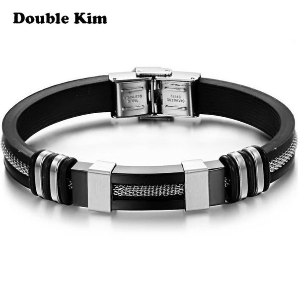 classic silicone adjustable men's bracelet stainless steel bracelets with chain men accessories jewelry rubber wristband gift, Black
classic silicone adjustable men's bracelet stainless steel bracelets with chain men accessories jewelry rubber wristband gift, Black