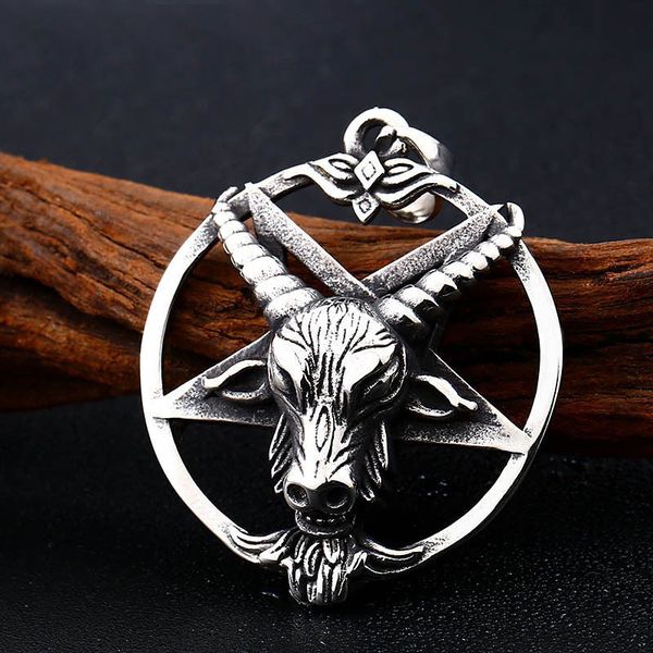 stainless steel satan goat inverted pentagram pendant necklace downward-pointing pentacle baphomet mendez devil lucifer jewelry, Silver
stainless steel satan goat inverted pentagram pendant necklace downward-pointing pentacle baphomet mendez devil lucifer jewelry, Silver