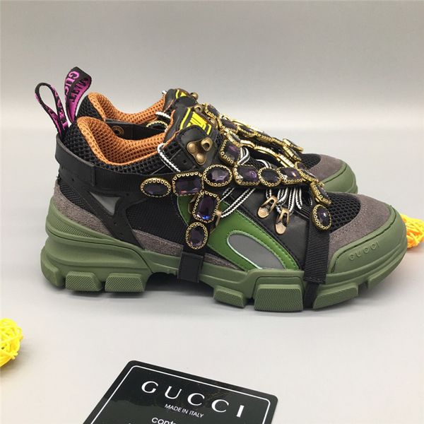 Fla htrek neaker with removable cry tal men de igner neaker luxury fa hion women hoe ca ual hoe