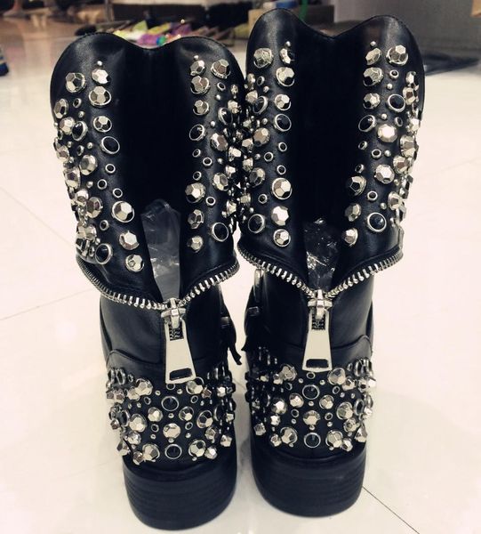 moonmeek 2020 new genuine leather boots women zipper rivets punk autumn winter boots ladies motocycle, Black
moonmeek 2020 new genuine leather boots women zipper rivets punk autumn winter boots ladies motocycle, Black