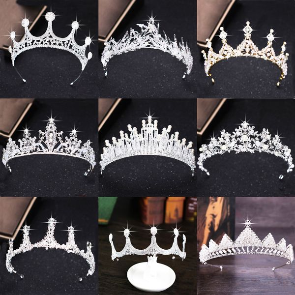 luxury silver rhinestone wedding tiara crown pearl queen diadem bride crown headpiece wedding hair accessories tiara high qualig, White;golden
luxury silver rhinestone wedding tiara crown pearl queen diadem bride crown headpiece wedding hair accessories tiara high qualig, White;golden