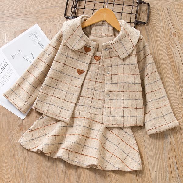 kids girl dress new winter plaid girls dresses long sleeve girls clothing coat and strap dress 2pcs for children, White
kids girl dress new winter plaid girls dresses long sleeve girls clothing coat and strap dress 2pcs for children, White