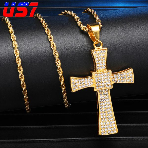 us7 christia religious cross necklace stainless steel hip hop crystal pendants iced out necklaces for men rapper jewelry gift, Silver
us7 christia religious cross necklace stainless steel hip hop crystal pendants iced out necklaces for men rapper jewelry gift, Silver
