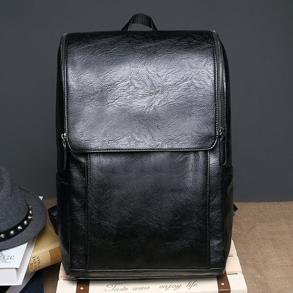 korean version of men's pu shoulder bag men's leather chao junior high school students backpack leisure travel bag fashionable s